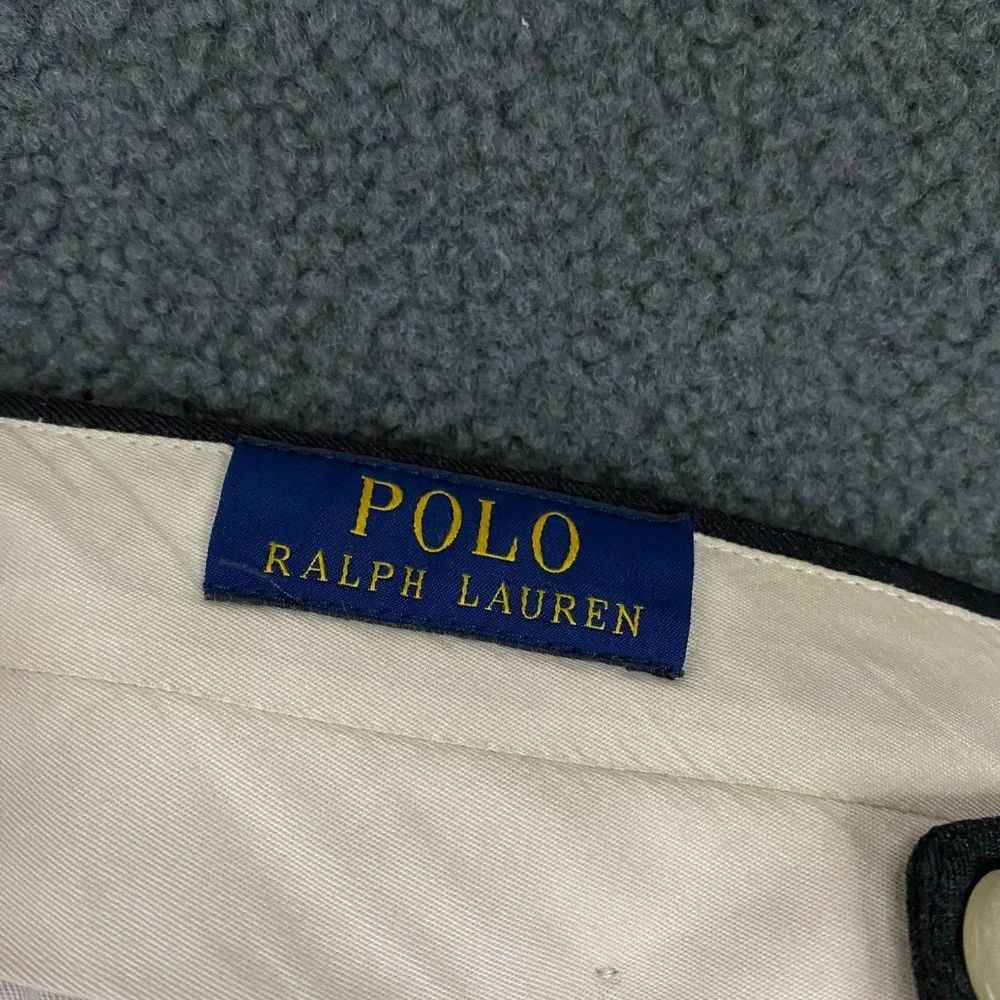 Polo Ralph Lauren Dress Pants FITS 32x29 slim Fit Solid Gray Wool Side Adjuster